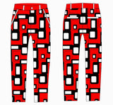 FunkyGolf Mens Long Golf Pants - FunkyGolf/MLP/Red-Blaze
