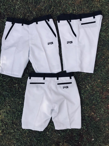 FG Mens Short Golf Pants - FG/MSP/White