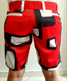 Ladies Short Golf Pants - FG/LSP/Red-Blaze